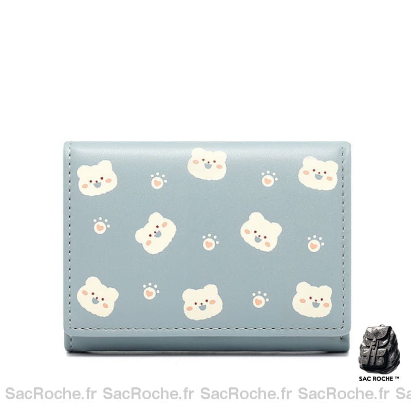 Portefeuille Femme Kawaii Style Petit Bleu Portefeuille Femme