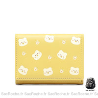 Portefeuille Femme Kawaii Style Petit - modèle Jaune - Sac Roche ™