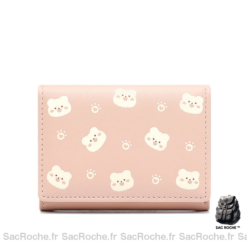 Portefeuille Femme Kawaii Style Petit Rose Portefeuille Femme