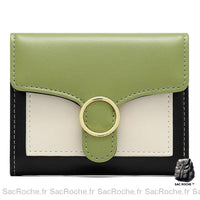 Portefeuille Femme Original Rabat Pressionné - modèle Vert - Sac Roche ™