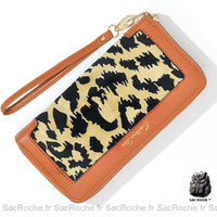 Portefeuille Vintage Imprimé Léopard Portefeuille Femme