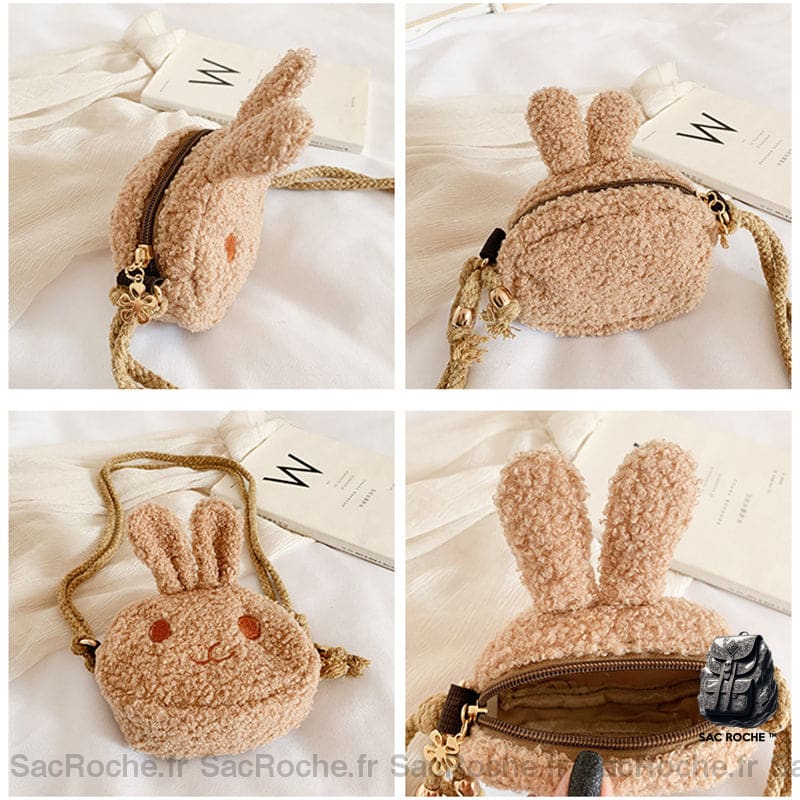 Sac À Bandoulière Lapin En Peluche Dos Enfant