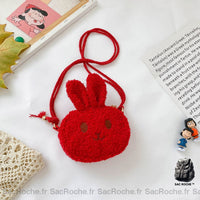 Sac à bandoulière lapin en peluche - modèle Rouge - Sac Roche ™