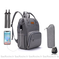 Sac à couche isotherme avec port USB - modèle Gris - Sac Roche ™