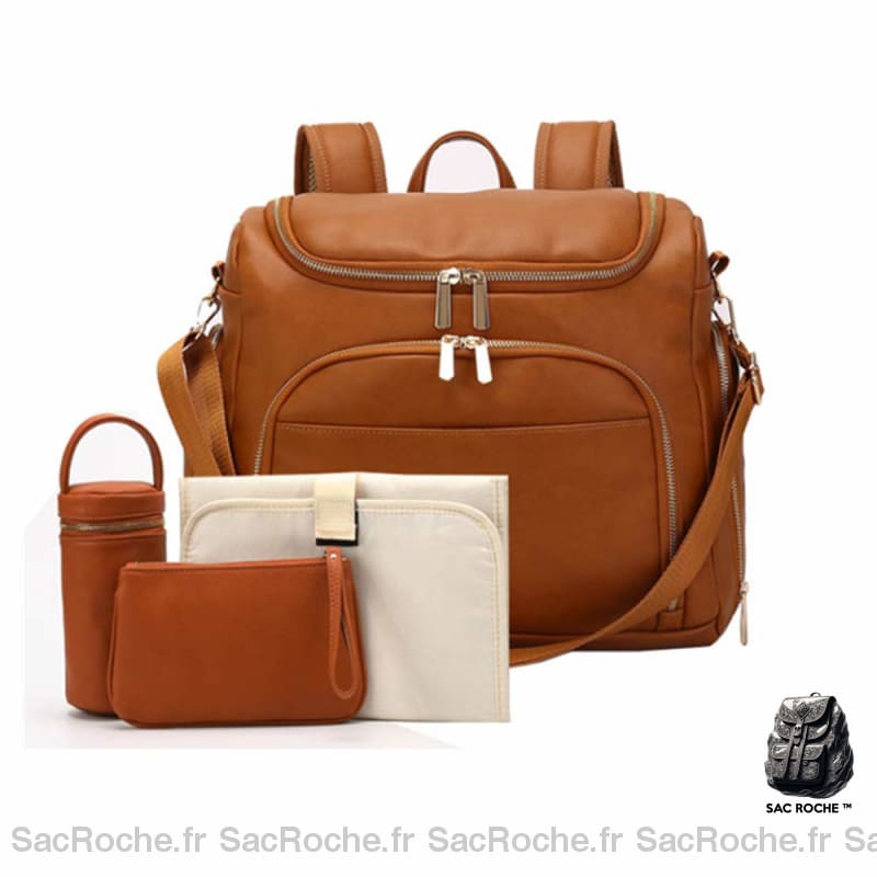 Sac à couches 7 en 1 pour bébé - Marron - Couche Sac à langer