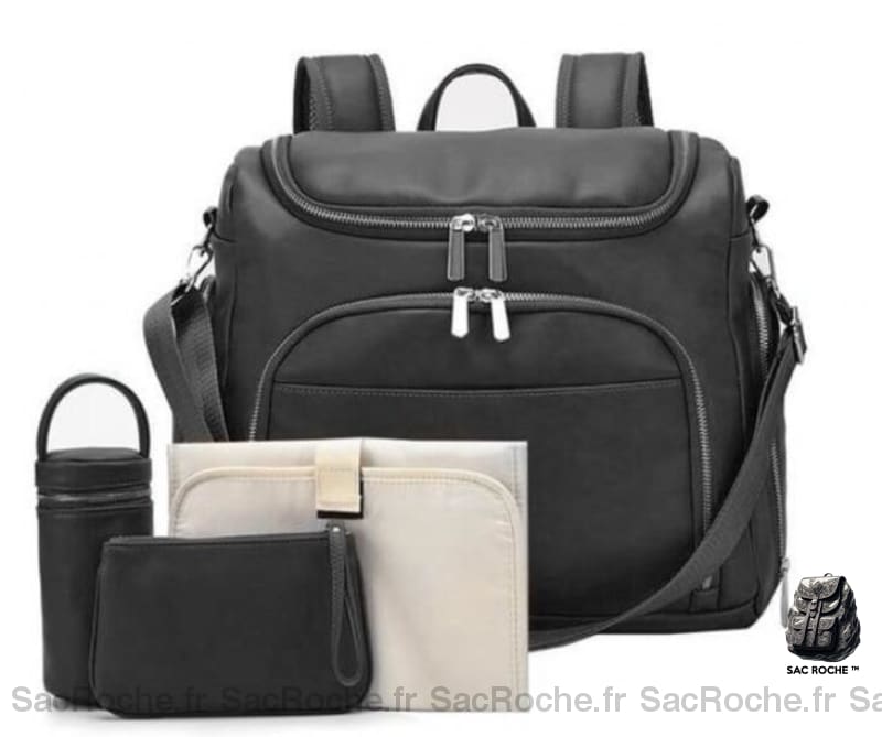Sac à couches 7 en 1 pour bébé - Noir - Couche Sac à langer