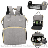 Sac à couches pliable pour bébé - modèle Gris - Sac Roche ™