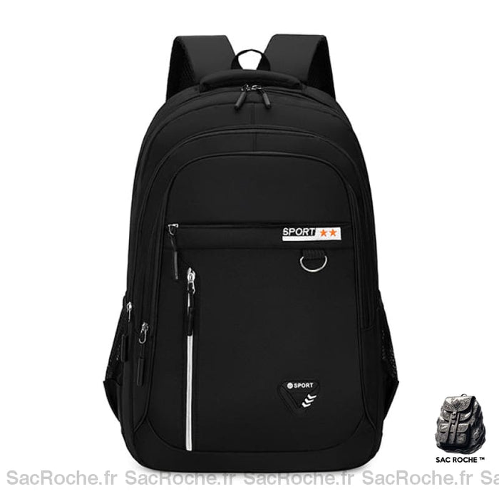 Sac À Dos 3 Compartiments - Multifonction Études Noir Sacs Dos Scolaire