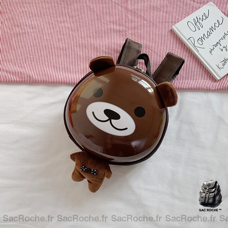 Mini sac à dos dessin animé 3D pour enfant - Marron - Sac à dos Sac