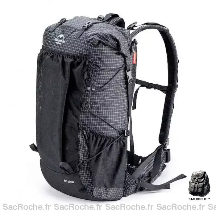 Sac À Dos 60L Randonnée Noir Sac