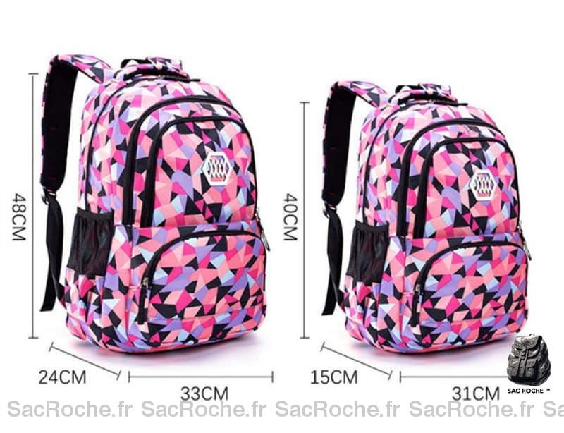 Sac À Dos Adolescent Motif Géométrique 3D Ado