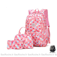 Sac à dos adolescent motif géométrique 3D - modèle Rose / S - Sac Roche ™