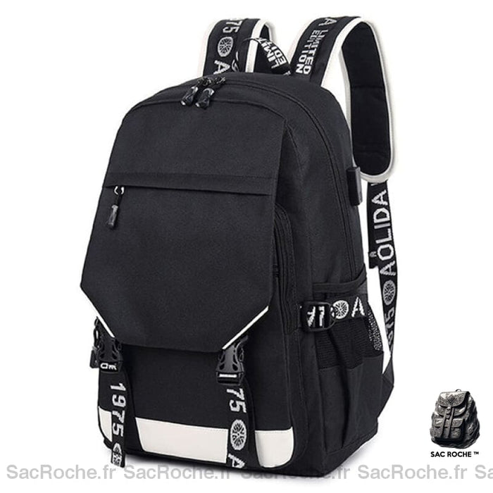 Sac À Dos Adolescent Noir Collège Lycée Spacieux Sacs Dos Scolaire