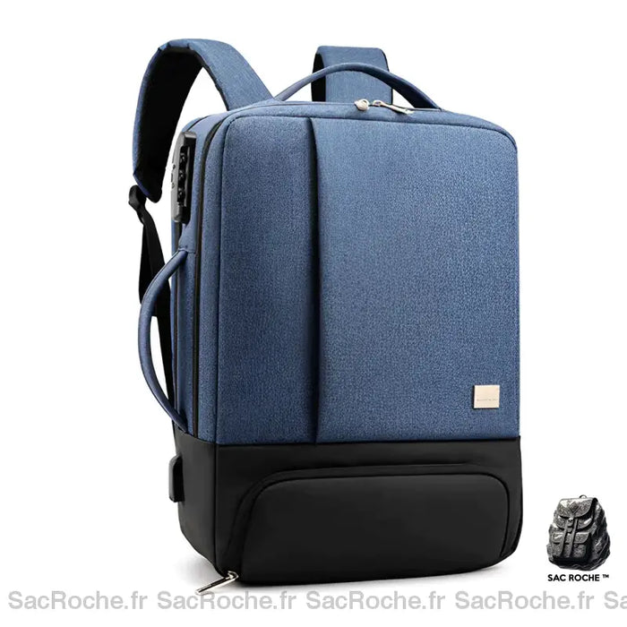 Sac À Dos Antivol 15.6 Portable Bleu Sac Ordinateur