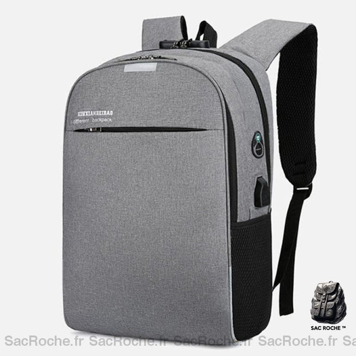Sac À Dos Antivol Avec Port Usb Gris Sac A Ordinateur