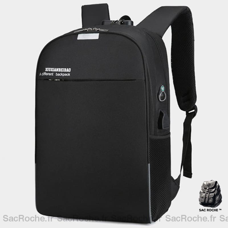 Sac À Dos Antivol Avec Port Usb Noir Sac A Ordinateur