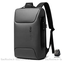 Sac à Dos Antivol Étanche avec Connexion USB - modèle Gris - Sac Roche ™
