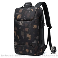 Sac à dos antivol femme ordinateur - modèle Camouflage - Sac Roche ™