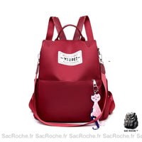 Sac à dos antivol femme uni - modèle Rouge - Sac Roche ™