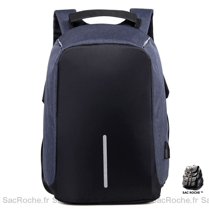 Sac À Dos Antivol - Fermeture Invisible Bleu Dos Homme