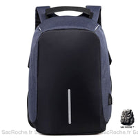 Sac à Dos Antivol - Fermeture Invisible - modèle Bleu - Sac Roche ™