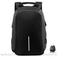 Sac à Dos Antivol - Fermeture Invisible - modèle Noir - Sac Roche ™