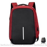 Sac à Dos Antivol - Fermeture Invisible - modèle Rouge - Sac Roche ™