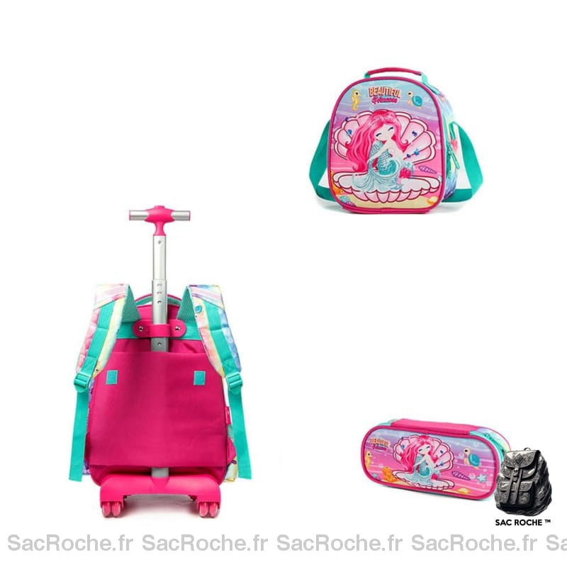 Sac À Dos Ariel Sirène Roulettes Enfant