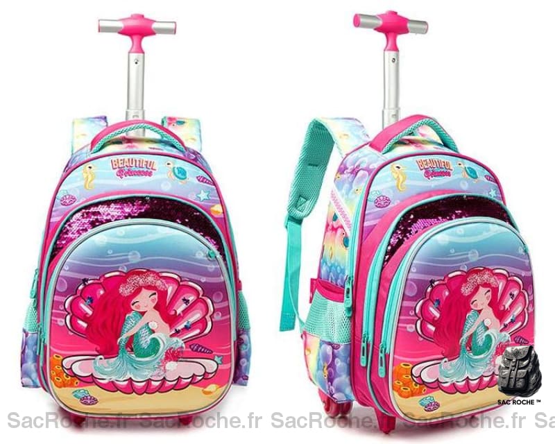 Sac À Dos Ariel Sirène Roulettes Enfant