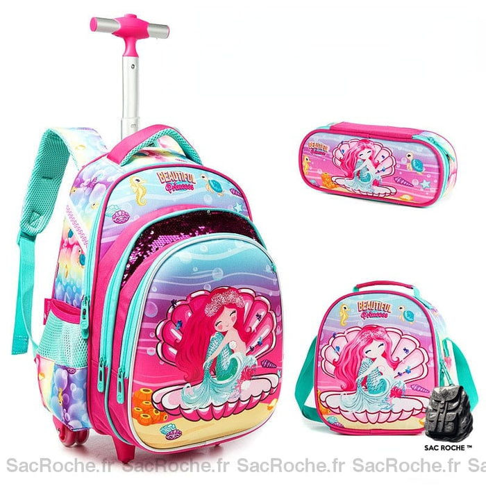 Sac à dos à roulettes Ariel la petite sirene