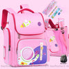 Sac à dos d'école imperméables motif astronaute rose avec un fond rose
