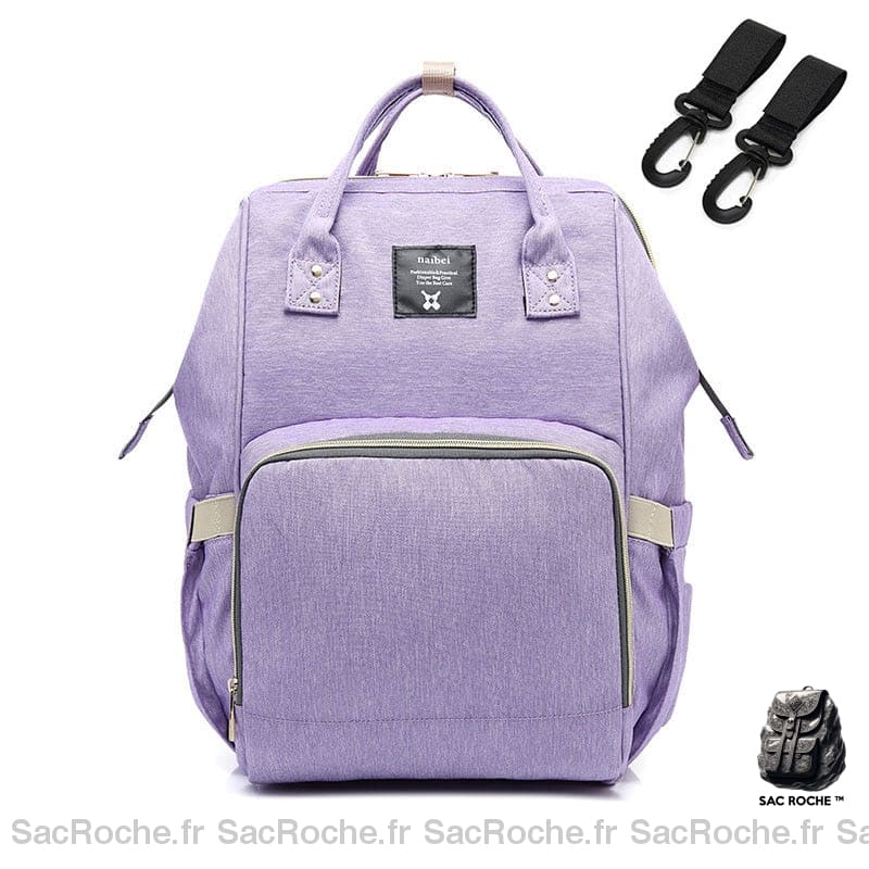 Sac à dos pour bébé avec 3 ranges biberons - Violet - Couche Sac à langer