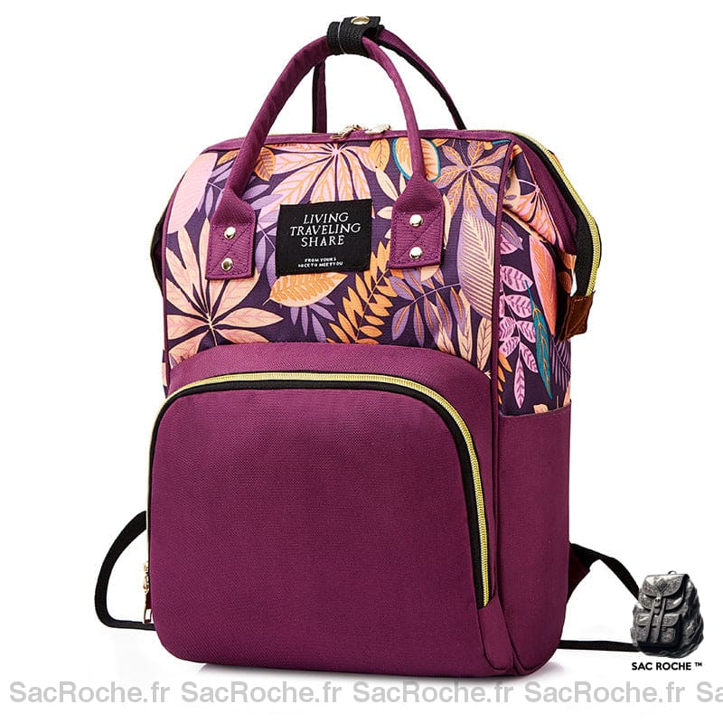 Sac à dos bébé motif floral - Rose - Couche Sac à langer