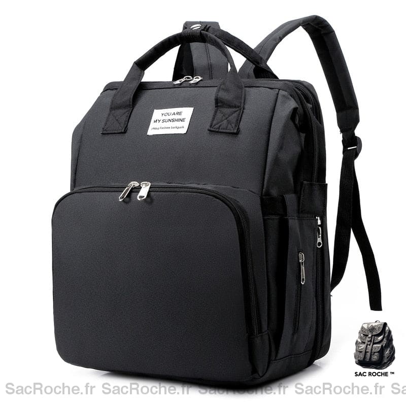 Sac à dos lange bébé - Noir - Couche Sac à langer