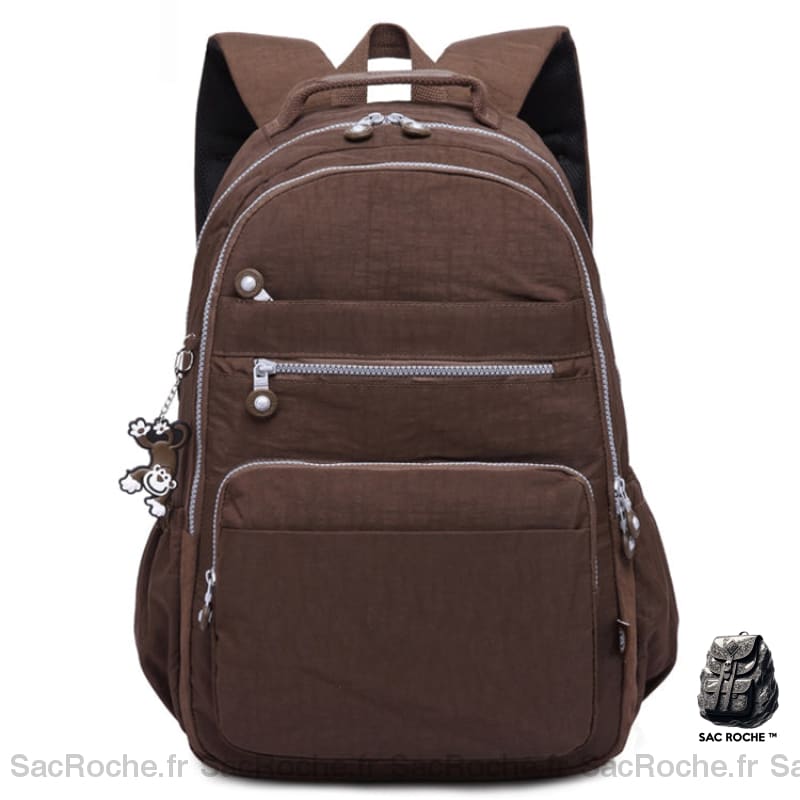 Sac À Dos Beige Femme Multipoche Marron Sacs Dos Scolaire