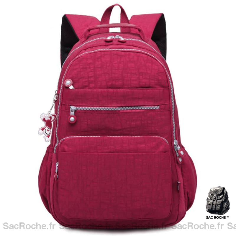 Sac À Dos Beige Femme Multipoche Rouge Sacs Dos Scolaire