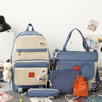 Sac à dos bicolore avec peluche ours - modèle Bleu - Sac Roche ™