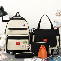 Sac à dos bicolore avec peluche ours - modèle Noir - Sac Roche ™