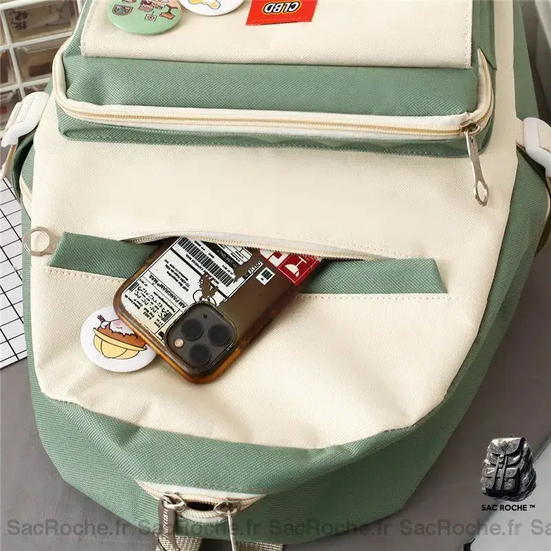 Sac À Dos Bicolore Avec Peluche Ours Petit Dos Femme