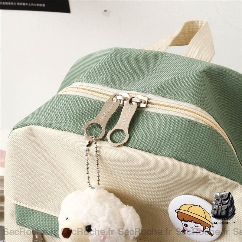 Sac À Dos Bicolore Avec Peluche Ours Petit Dos Femme