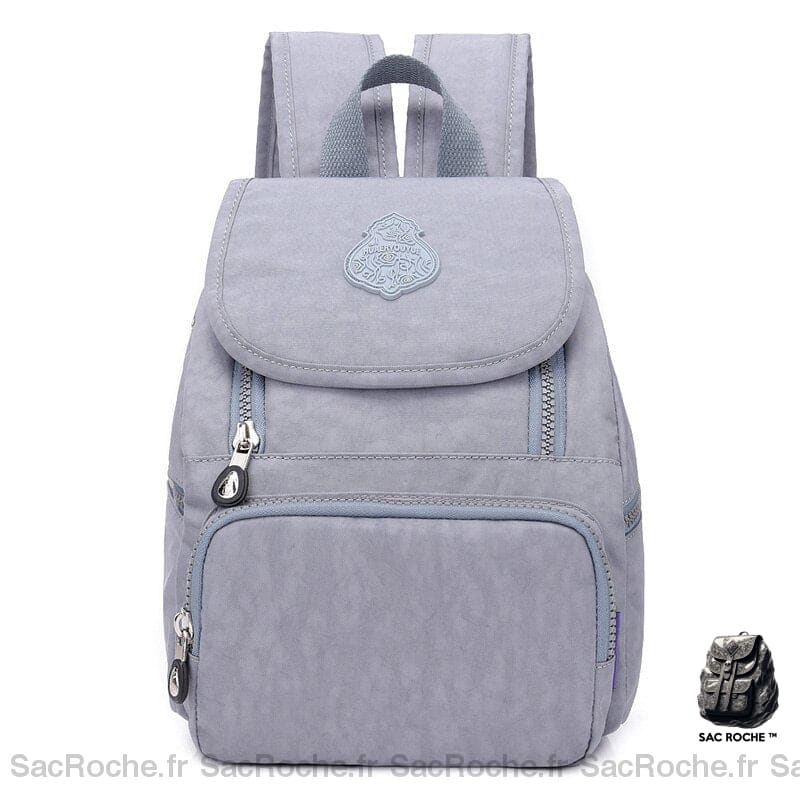 Sac À Dos Bleu Avec Rabat Pour Femme Gris Clair