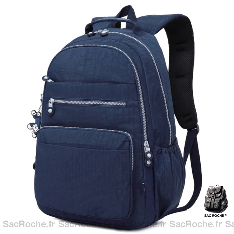 Sac À Dos Bleu Femme - Double Compartiments Multipoche Sacs Dos Scolaire