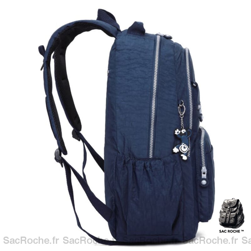 Sac À Dos Bleu Femme - Double Compartiments Multipoche Sacs Dos Scolaire