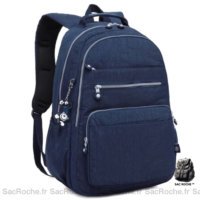 Sac À Dos Bleu Femme - Double Compartiments Multipoche Sacs Dos Scolaire