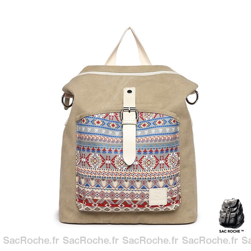 Sac À Dos Bohème Chic Beige Petit Femme