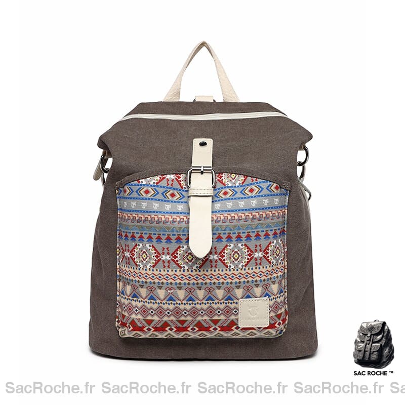 Sac À Dos Bohème Chic Gris Petit Femme