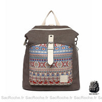 Sac à Dos Bohème Chic - modèle Gris - Sac Roche ™