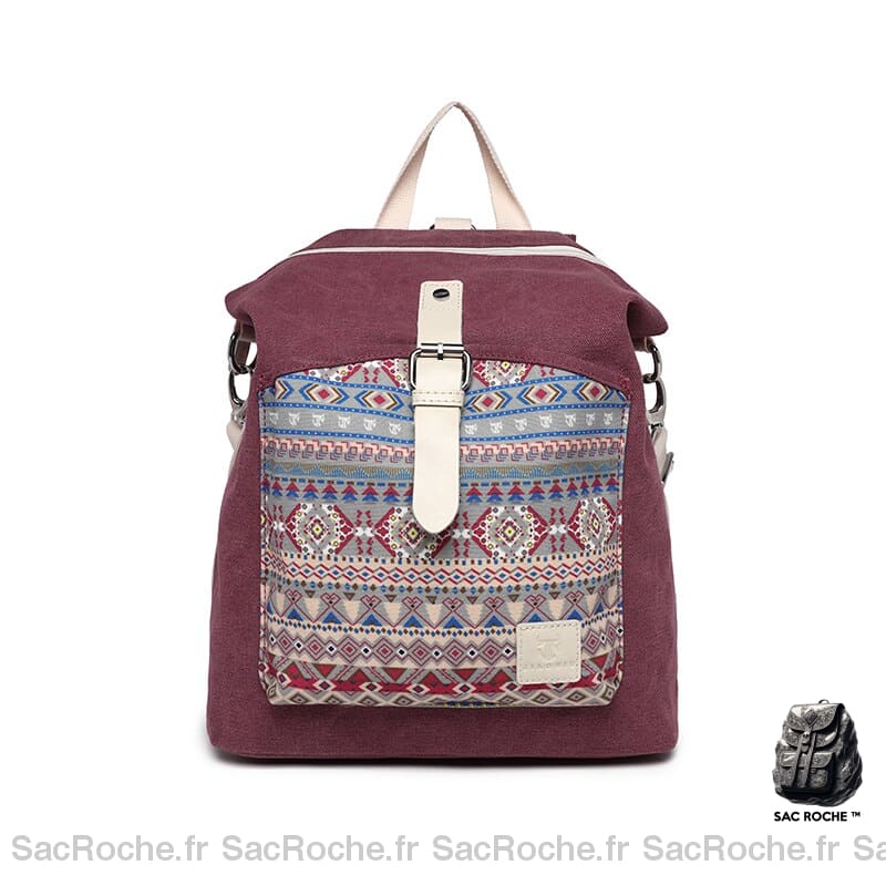 Sac À Dos Bohème Chic Rouge Petit Femme