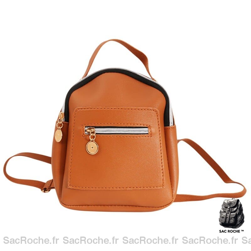 Sac À Dos Bourse Femme Marron Petit