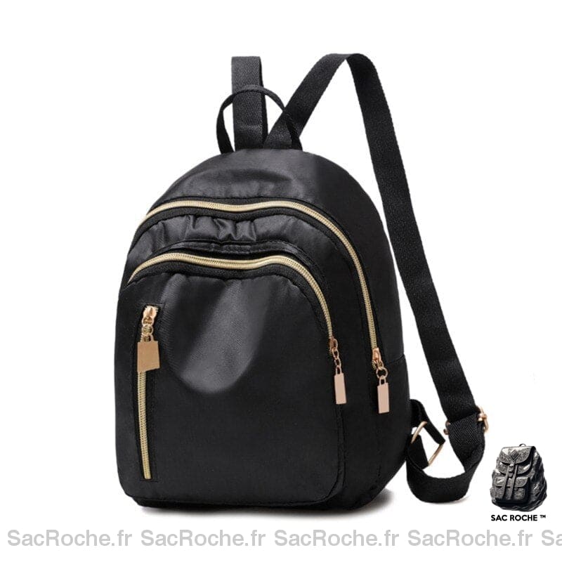 Sac À Dos Bourse Femme Noir 3 Zip Petit